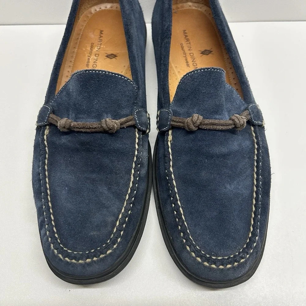 Martin Dingman Countrywear Suede Loafer Blue Mens Size 12M Slip On Driving